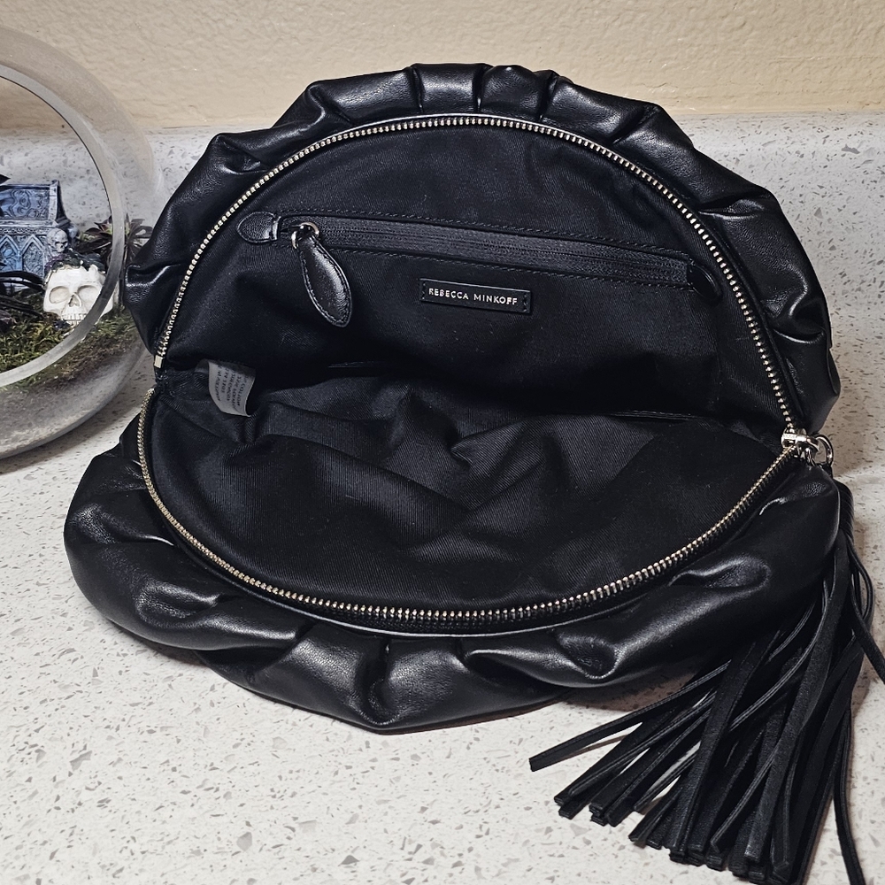 EUC Rebecca Minkoff Ruched Vegan Leather Clutch - Picture 8 of 9